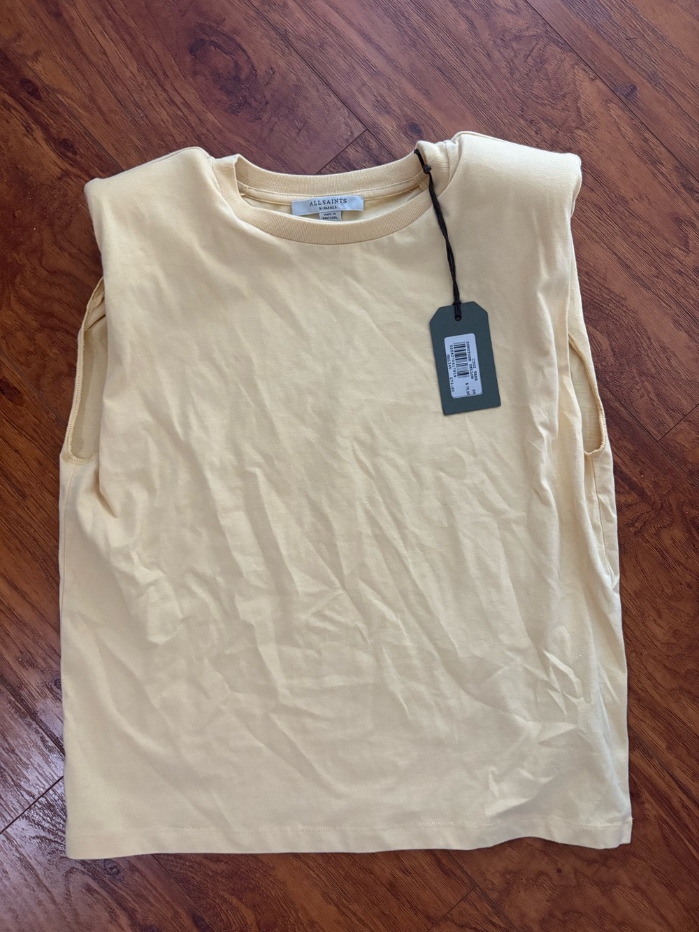 AllSaints Women's Yellow Crop-top XS